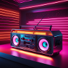 retro radio neon