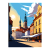 Plzen Czech Republic Vintage Travel Poster WPA Art