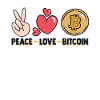 Peace Love Bitcoin Cryptocurrency Blockchain