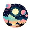 Moon Landscape Illustration
