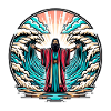 Moses divides the sea.