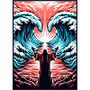 Moses divides the sea.