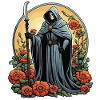 Sensenmann Blumen Illustration