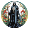 Grim Reaper Flowers Illustration