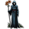 Grim Reaper Flowers Illustration