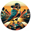 cool skating bird