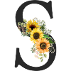 S Monogram Sunflowers