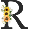 R Monogram Sunflowers