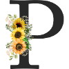 P Monogram Sunflowers