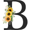 B Monogram Sunflowers