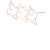 Trio Manta Rays Neon Contour