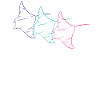 Trio Manta Rays Neon Contour