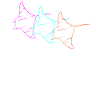 Trio Manta Rays Neon Contour