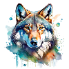 Aquarell Wolf Portrait