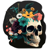 Human Skull & Flowers 8