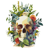 Menschlicher Schädel & Blumen 12