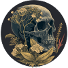 Human Skull & Flowers 17