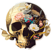 Human Skull & Flowers 19