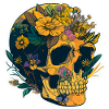 Human Skull & Flowers 20