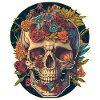 Human Skull & Flowers 21