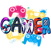 Bunter Gamer Controller Kunststil Poster