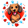 Cheerful Dachshund Dog Heart Design