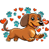 Cheerful Dachshund Heart Paws