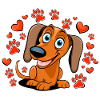 Dachshund Joy Hearts Paws