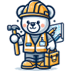 Cute Bear Construction Worker