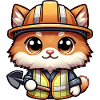 Cute Cat Construction Worker