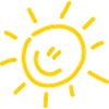yellow sun with face