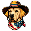 Labrador Head - Cowboy Hat