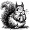 Squirrel with nut