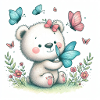 Bear with butterfly