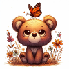 Bear with butterfly