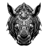 Rhinoceros Portrait Head Animal