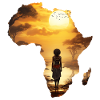 Africa Map Continent Outline Sunset