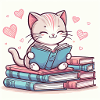 Cat Reads Book