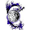 Dragon with moon