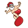 Surfer Weihnachtsmann