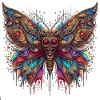 Gloomy butterfly with skull
