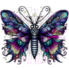 Scary butterfly with skull