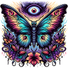 Scary butterfly with skull