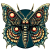 Papillon effrayant avec crâne