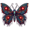 Scary butterfly with skull