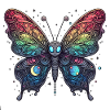 Scary butterfly with skull