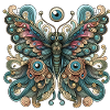 Scary butterfly with skull