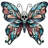 Gloomy butterfly with skull