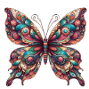 Papillon effrayant avec crâne
