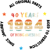 Awesome Since January 1984 Vintage 40 Years Birthday